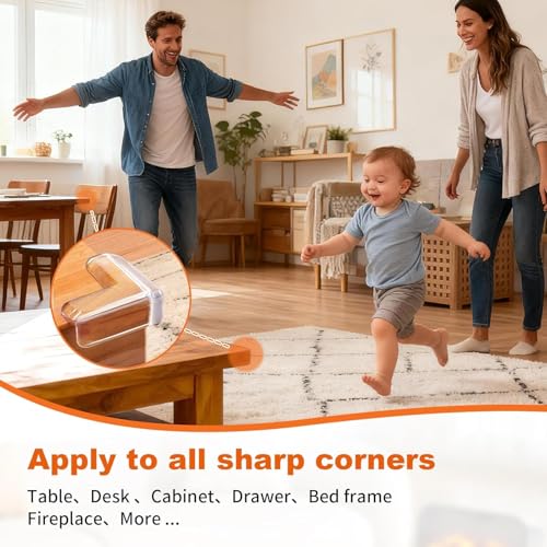 Image of Baby Proofing Edge Protector Strip for Baby, Child Proof Table Edge Protectors Guards Safety Bumper Cover for Furniture Desk Crib Gate Bed Wall Soft Silicone (12 PCS)