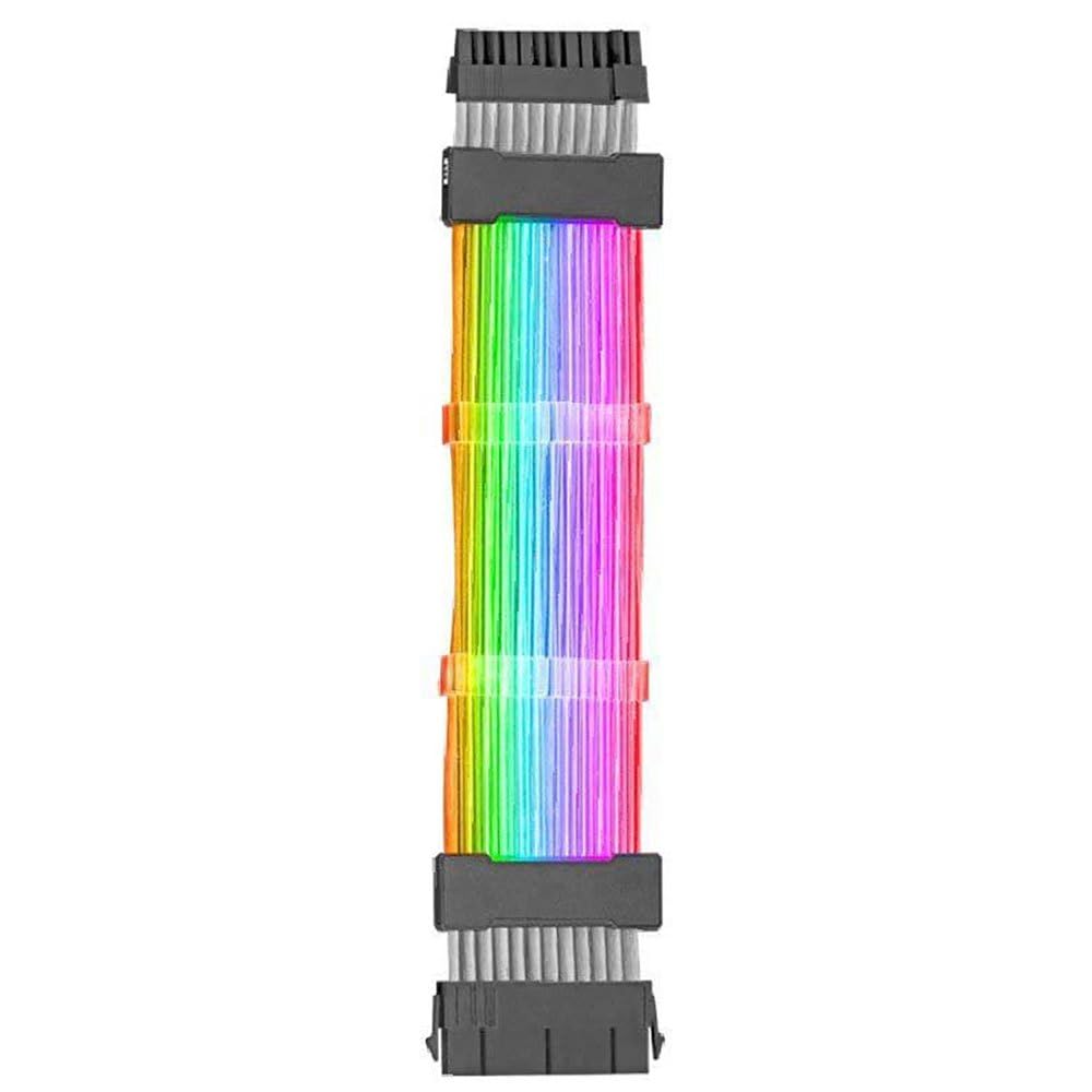 Mars Gaming MCA-24, ARGB Extender Cable 24pin ATX pour Carte Mère, LEDs Ultra-lumineuses, Compatibilité Totale, AWG18 Pure Copper, 265mm