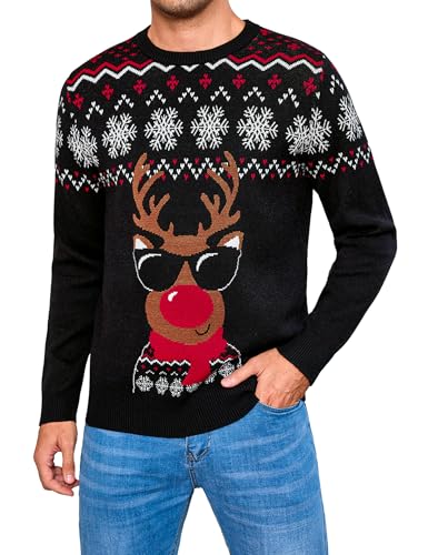 Gyabnw Weihnachtspullover Herren Rentier Lustig Weihnachtspulli...