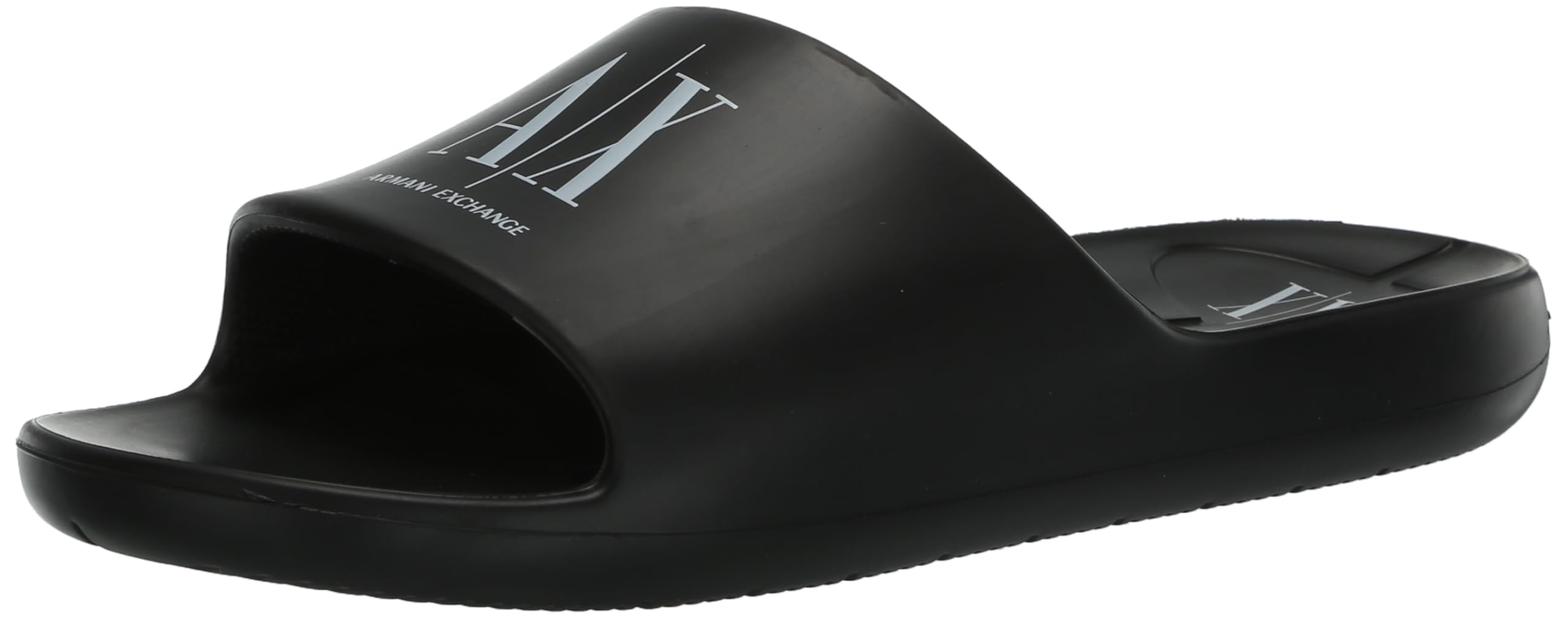 Armani Exchange mens Icon Project Logo Slip-on Slide Sandal