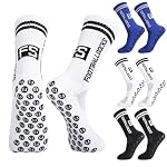 Apricitie – Apricitie 3 Paare Fussball Socken Kinder Grip Socks (M, Weiß