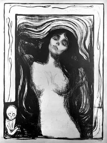 Impression d'affiches Toile Lithographie de Dame Edvard Munch Portrait 60x90cm