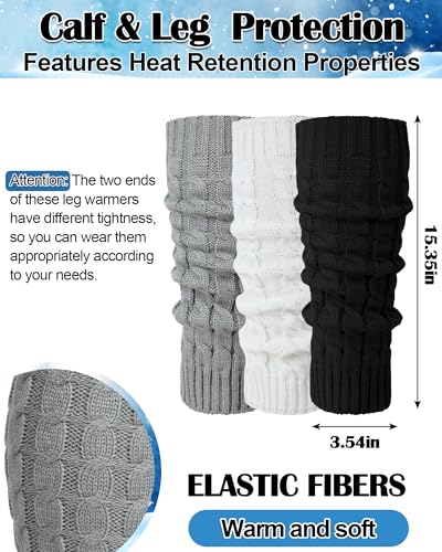 Image of Chuarry 6 Pairs Skating Leg Warmer Sets for Women Girls Knit Long Leg Warmers Socks Calf Socks Set for Ice Figure Skating