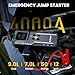 Jump Starter with Air Compressor, 4000A Car Battery Jump Starter (9.0L Gas/7.0L Diesel), 150PSI 12V Battery Jumper Starter Portable with Tire Inflator, Jumper Cables, LED Light