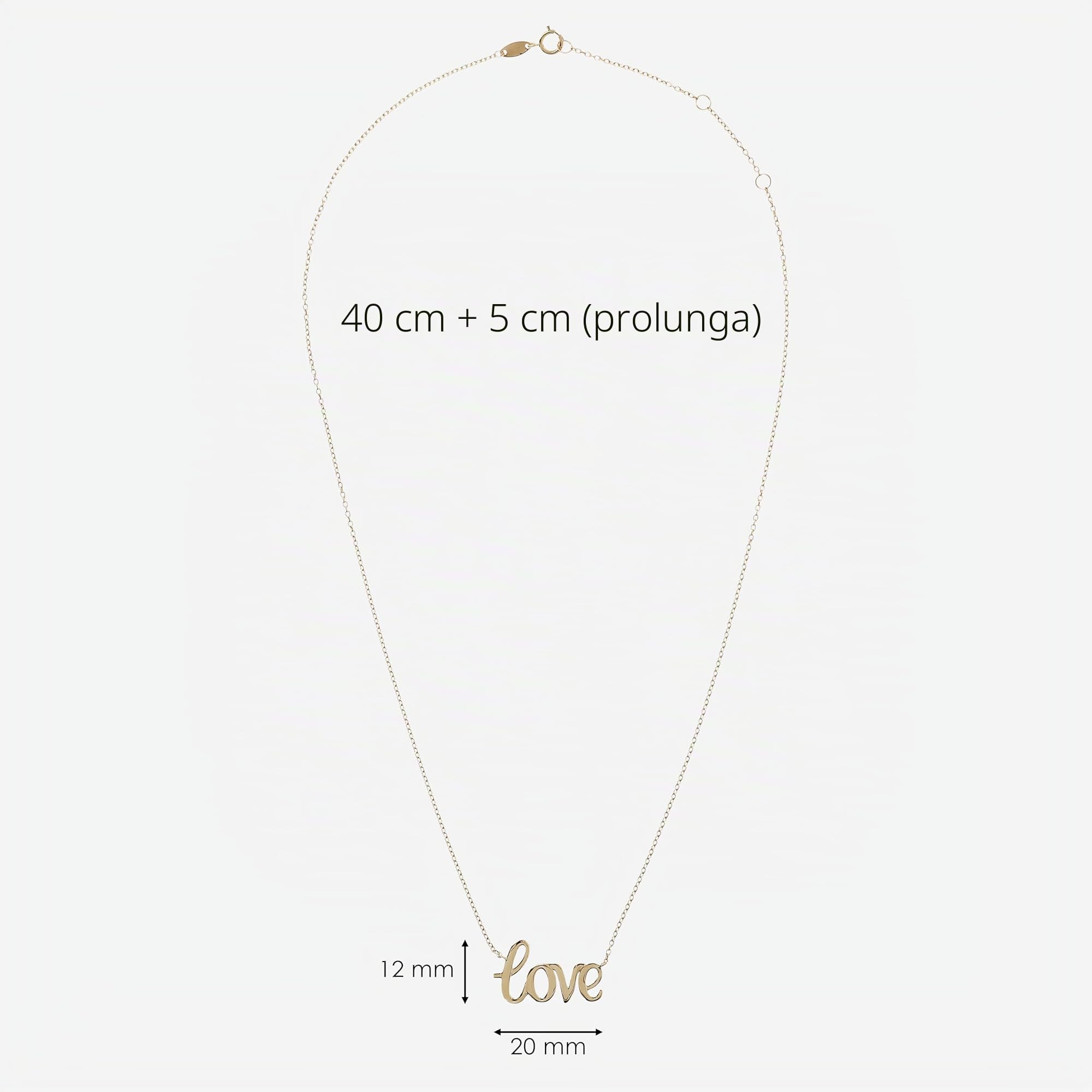 MILOR - Collana Donna con Ciondolo; Collana Donna Oro Ciondolo LOVE; Regalo Compleanni, Anniversari, Festa Mamma