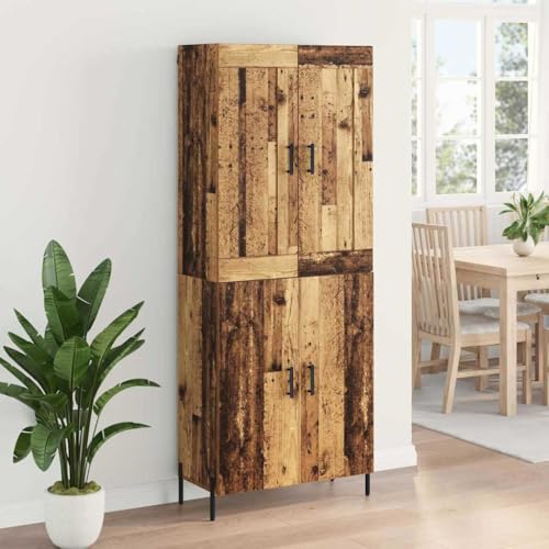 Armario alto de madera envejecida y metal con acabado premium de 180 cm 5