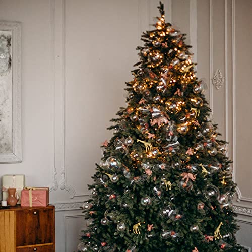 Yuyikes, 100Mm Clear Fillable Plastic Ball Ornament, 10Pcs Diy Craft Clear Ball Transparent Xmas Decor Ball Fillable Bauble Christmas Ornament Xmas Ball Ornaments(100Mm) #TOP6