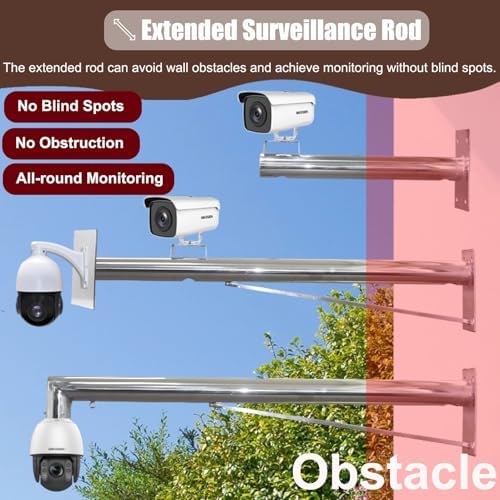Wall Mount Security Camera Pole Tall Surveillance Brackets Detachable Metal Wide View Monitoring Outdoor Floor Mount,Universal Outdoor Wall-Mounted Security Cam image 5