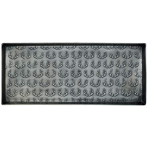 HF by LT Antlers Pattern Metal Boot-Tray 30 x 13 inches Antique Zinc Finish product thumbnail 7