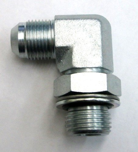AF 9059-04-04 - 1/4 Male JIC (7/16''-20 Threads) X 1/4 Male BSPP (.520''-19 Threads) 90 With O-Ring