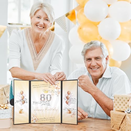 Image of Black Gold Birthday Party Decorations,18 inch x 12 inch Creative Birthday Decorations Guest Sign in Book Alternative, for Men and Women of All Ages, Happy Birthday Party Supplies