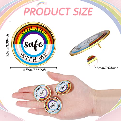 Junkin You Are Safe with Me Enamel Pins Rainbow Lapel Pride Pins LGBTQ Supports Badge Cute Brooch for Nurse Doctor Student Collar Clothing Backpack Bag Hat Decoration2