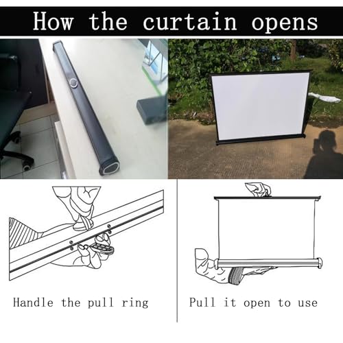 Pantalla manual portátil para proyector 30 pulgadas 16:9 miniatura 4