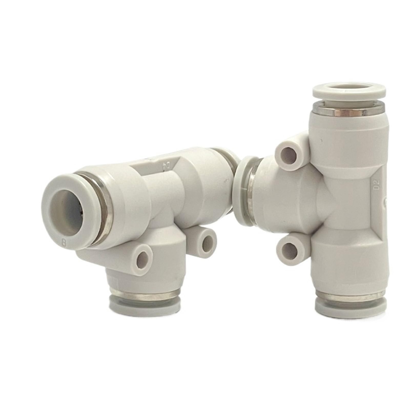Pneumatyczne złącze tchawicy PU typu T, białe trójdrożne szybkozłączki do cylindrów PE4-6-8-10-12(Pe4 (10pcs))
