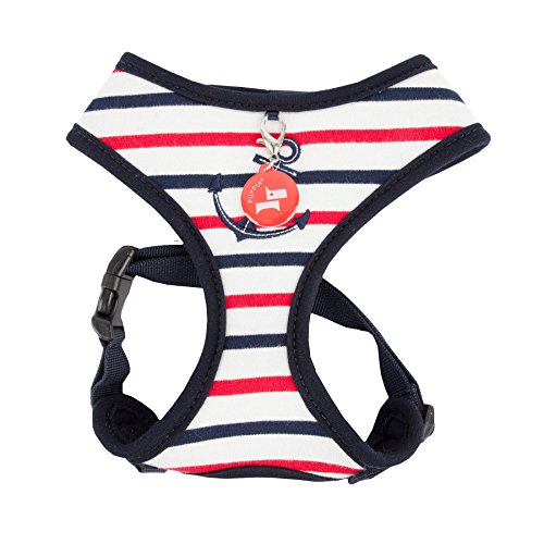Puppia Authentic Capitane Harness A, Medium, Navy