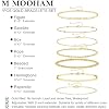 M MOOHAM 7PCS Gold Bracelets for Women - 14K Real Gold Plated Beaded Bracelets Set Rope Paperclip Chain Stackable Bracelet Non Tarnish, Friendship Birthday Jewelry Gifts for Women Teen Girls