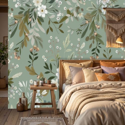 Chambre Tapisserie Murale Apaisante : Papier Peint Vert Menthe 3D XXL