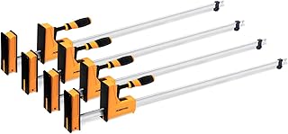 POWERTEC 71602-P2V, 4PK, 48" Woodworking Parallel Clamps Jaw Bar Clamp Spreader Tool