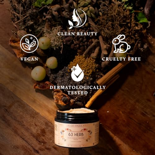 Image of Old School Rituals 63-Herb Hair Smoothening Mask (Conditioner) | Deep Conditioning for Frizz Control | Silicone Paraben Sulphate Free | Natural Hair Mask for Dry Damaged Hair Men & Women | 200gms