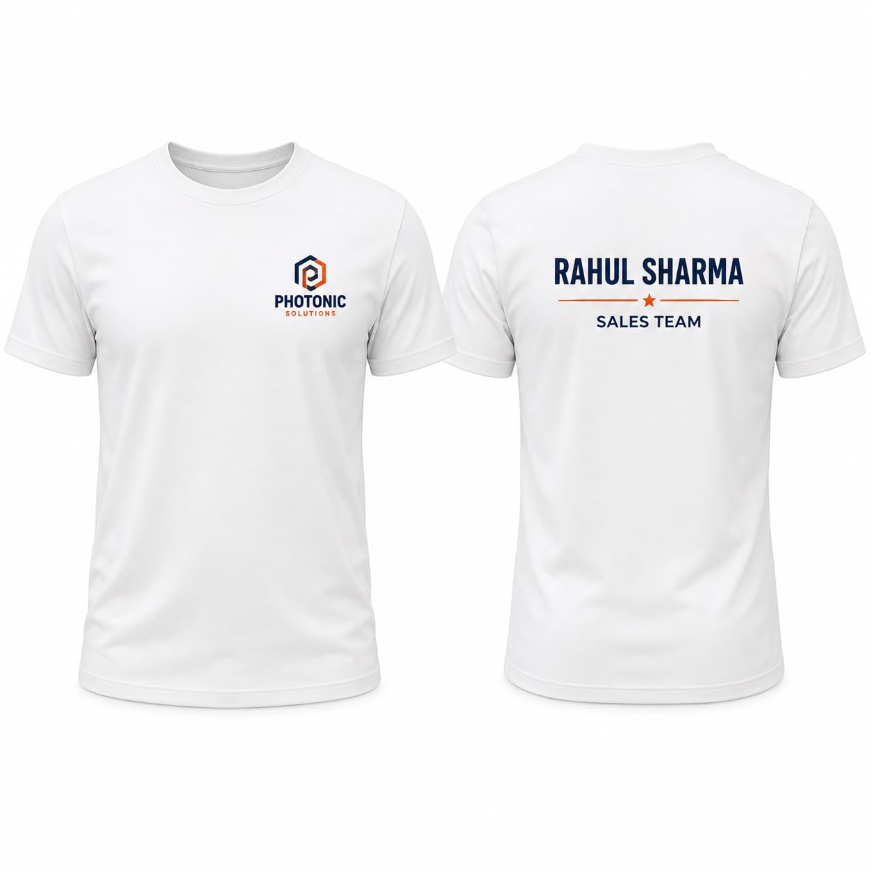 Round Neck T-Shirt | Front Logo & Back Name/Logo | Corporate, Events, Schools & Team Wear | White-image-17