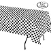 AnapoliZ Black Checkered Tablecloth Plastic | 3 Pcs Pack - 54” Wide x 108” Long | Black and White Checkered Disposable Table Cover | Checkered Flag Tablecloth | Retro, Diner, Racing Party Décor