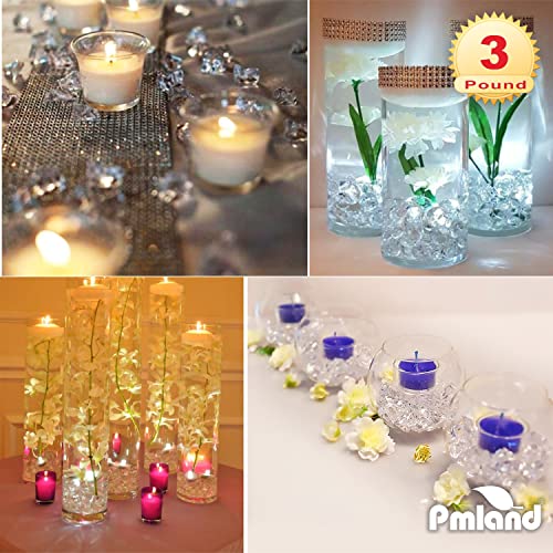 Pmland Clear Acrylic Ice Rocks Crystals Gems - 1 Inch Length 3 Lbs Bulk Bag For Vase Filler Table Scatter Party Wedding Arts Crafts Decoration Display Idea #TOP5