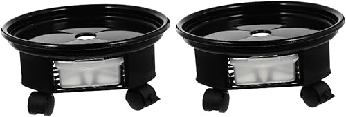 YARNOW 2 bandejas para macetas para plantas, macetas para plantas al aire libre, carros con ruedas, soporte para macetas resistente, estante rodante
