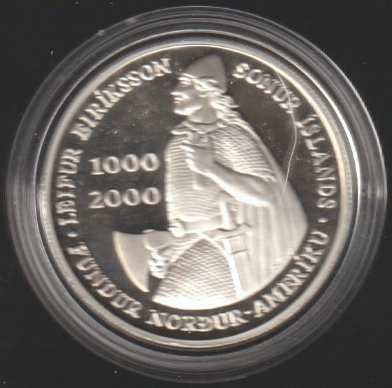 2000 P Leif Erickson Millenium Commemorative Proof Silver $1 Dollar, 90% Silver