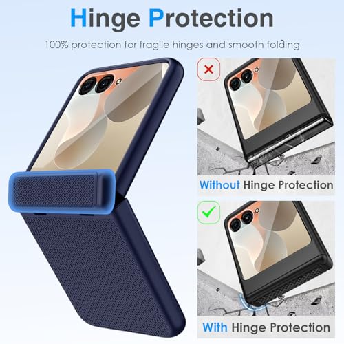Coque Motorola Razr 2025 robuste antichoc bleue avec protège-charnière robuste - 3