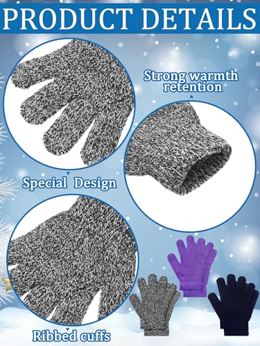 Image of EBOOT 3 Pairs Winter Kids Gloves Warm | Toddler Gloves for Boys Girls Outdoor, Full Finger Fluffy Soft Mittens for 1-11 Years Children, Multiple Colors