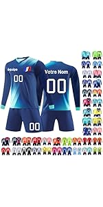Maillot Foot Enfant Maillot France Football Personnalisable 2024 - Avec Nom/ Numéro Pour Enfant/adulte Maillot Equipe France Personnalisé