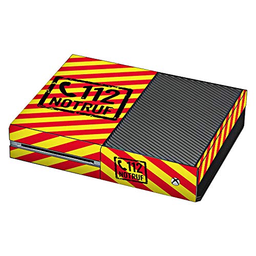 DeinDesign Skin kompatibel mit Microsoft Xbox One Folie Sticker 112 Notruf Streifen