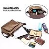 LOSMILE Laptop Messenger Bags, Men's Shoulder Bag, 16 Inches Vintage Canvas Bag for School and Work, Multiple Pocket. (Coffee) #5
