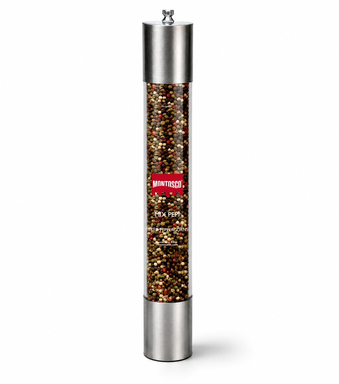 MONTOSCO Große Pfeffermühle 'gemischter Pfeffer', 220g, Schwarz, Keramik, Manuell