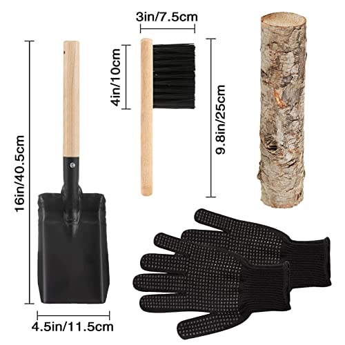 Fireplace Ash Shovel and Brush Set- Upgraded Metal Coal Shovel and Hearth Brush Set Large Fireplace Tools, Fire Pit Accessories for Fireplace Wood Stove Hearth Cleaning - Image 4