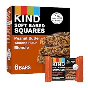 KIND Soft Baked Squares, Peanut Butter Almond Flour Blondie, 6 count