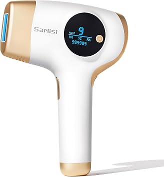 Sarlisi AA0010 IPL Hair Removal Device, Mens, VIO Compatible, For Home Use, Womens, Painless, Mustaches, Light Hair Removal Device, Over 99,000 Shots, 9 Levels, Automatic Continuous Illumination, Light Beauty Device, Perfect Gift
