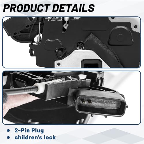Image of KELOKE Door Latch Lock Actuator Compatible with Nissan Murano 2008-2014(Sport Utility), Compatible with Nissan Murano 2011-2014(Convertible), Rear Right Passenger Side, Replace# 82500-1AA0A,825001AA0A