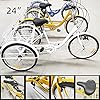 24-Inch Adult Tricycle Bike 7 Speed Adjustable Handlebars Three Wheel Bike Three-Wheeled Bicycles Cruise Trike with Lights and Shopping Basket for Women Men Seniors for Recreation,red #4