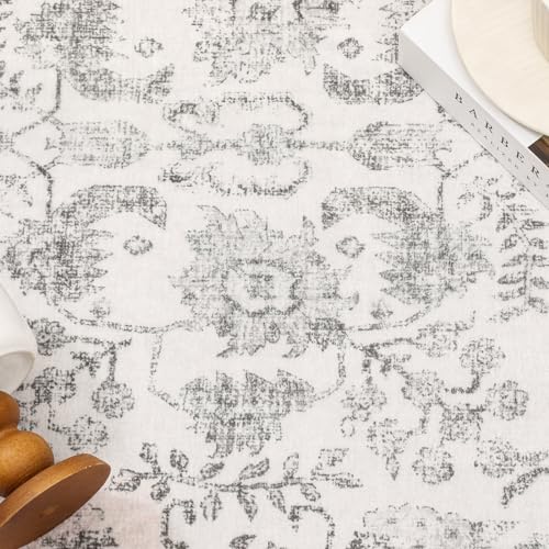 HUGEAR Vintage Grau Waschbarer Teppich Wohnzimmer 150x210cm Retro Rugs for Living Room Weich rutschfest Groß Tepich Kurzflor Schlafzimmer Carpet Living Room Bedroom Esszimmer Teppiche Büro