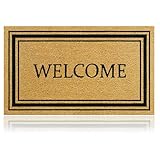 Felpudo Stylish Welcome de Fibra Coco - 70x40cm - Felpudos Antideslizantes - Felpudos Originales para la Entrada a Casa, Pasillos, Puertas de Exterior - Accesorios para el Hogar - Material Resistente