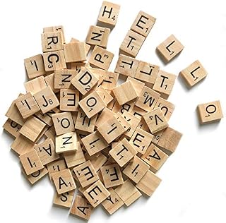 QMET 500 Wood Letter Tiles,Scrabble Letters for Crafts - DIY Wood Gift Decoration - Making Alphabet Coasters and Scrabble Crossword Game