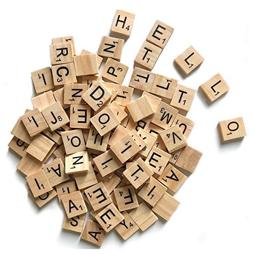500 Wood Letter Tiles,Scrabble Letters for Crafts - DIY Wood Gift Decoration - Making Alphabet Coasters and Scrabble Crossword Game