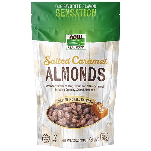 Now Foods Salted Caramel Almonds, Dry Roasted, Crafted in Small Batches, 12-Ounce (340 g)