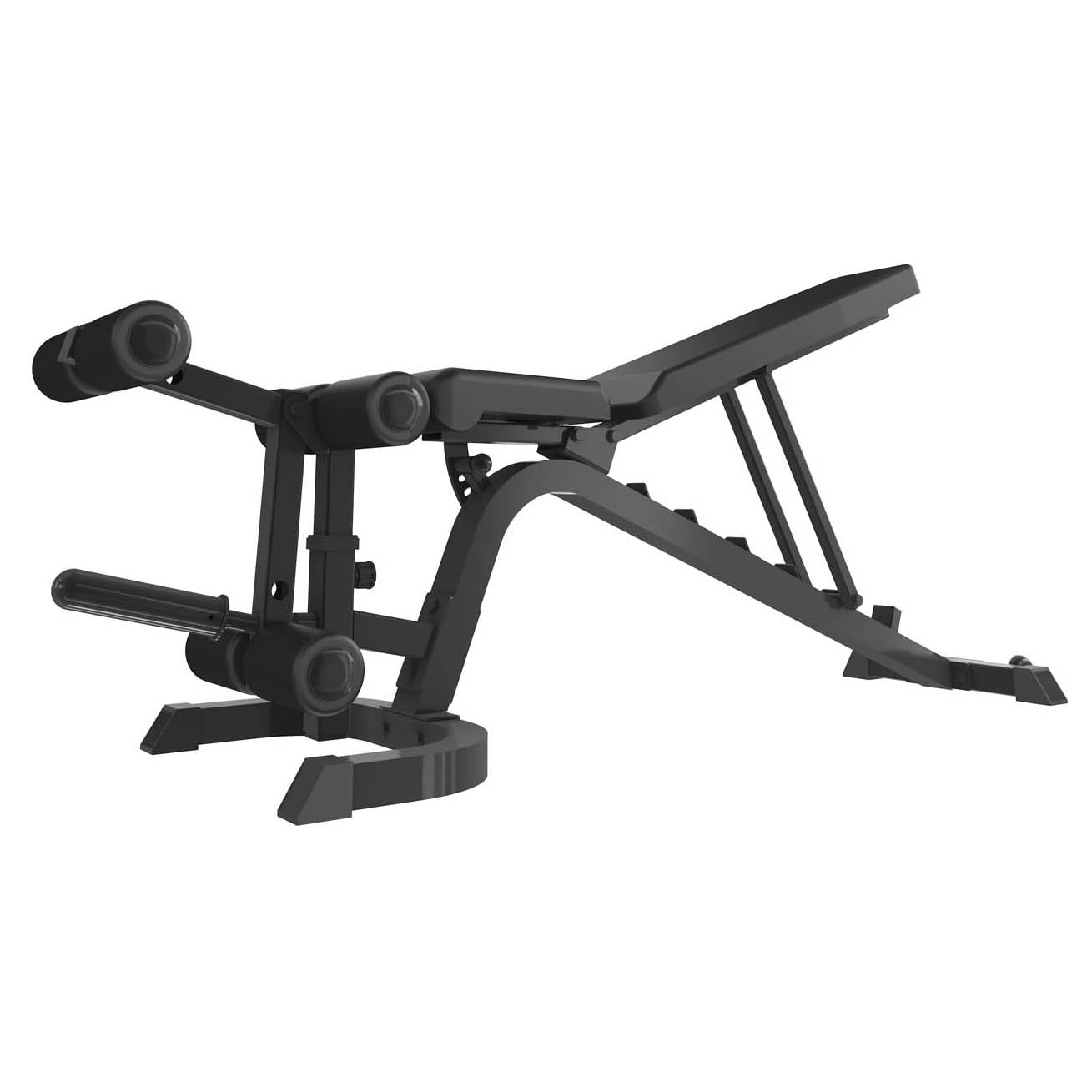 TOORX WBX 220 MULTIFIT Panca multiuso, ruote di trasporto, adattatore per utilizzo dischi in ghisa con foro ø 50 mm, Leg curl incluso