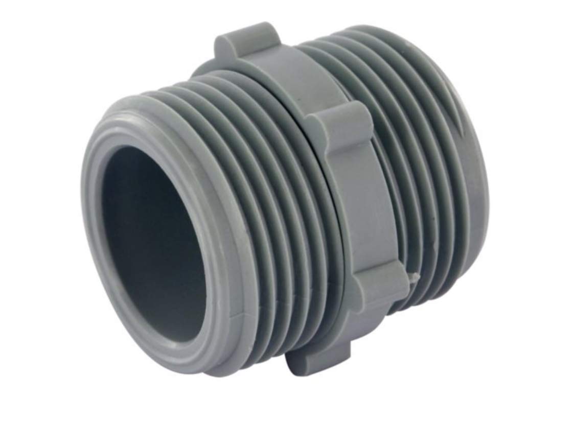 Adaptateur plastique pour flexible mamelon M-​M 3/​4