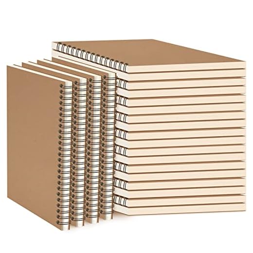 Epakh 22 Packs A5 Spiral Notebook Hard cover Spiral Journal, Wide Ruled Pages, 50 Sheets 100 Pages, 8.3 x 5.5 Inches, Brown (Lined Style)