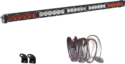 Barra de luz LED de una sola fila de 32 pulgadas, 150 W, de doble color, barra de luz todoterreno, color blanco, ámbar, amarillo, combo de luz LED