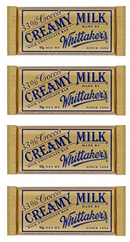 Whittaker's Chocolate Slab (50g X 4 Pack, Total 200g) (Creamy Milk)
