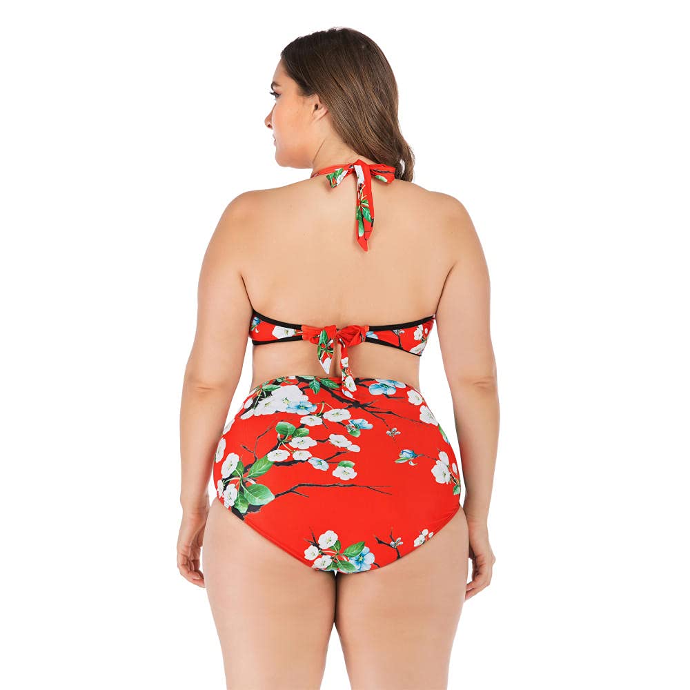 Elegancka i amerykańska odzież surfingowa bez rękawów, krem przeciwsłoneczny damski, moda kąpielowa, hot spring strój do nurkowania, kostium kąpielowy (czerwony 4XL)
